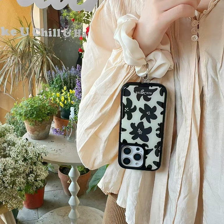 Flower Designer Case For iPhone With Fluffy Bracelet