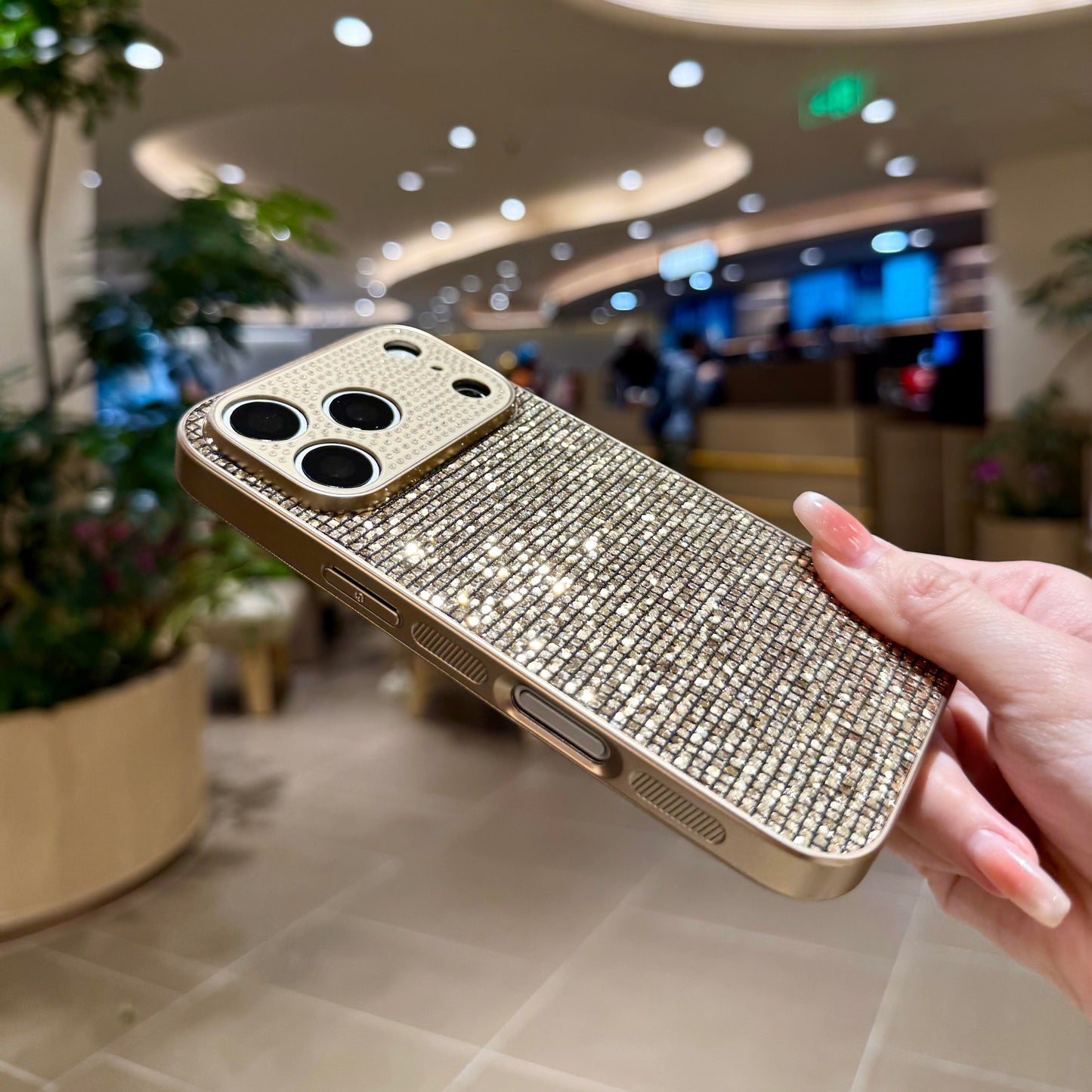 Luxury Gold Rhinestone iPhone Case With Sparkling Crystal Design