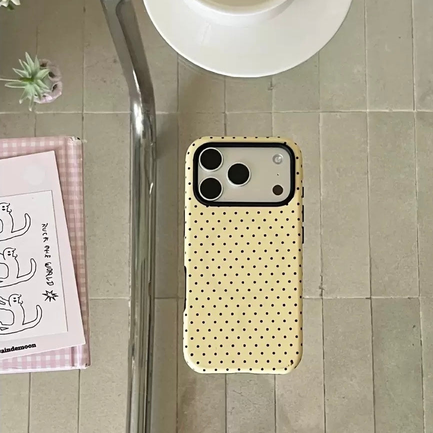 Cream Black Polka Dot Phone Case π€π€
