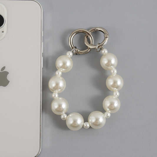Classic Pearl Charm Strap – Elegant Glossy Beads for iPhone Case, Fashion Accessory | FAMAKA