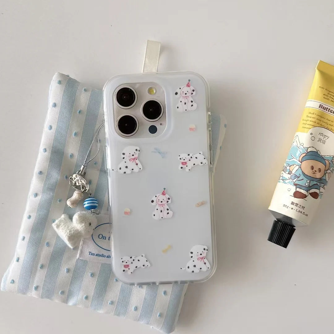 Puppy Pattern Silicon Case For iPhone With Puppy Charm