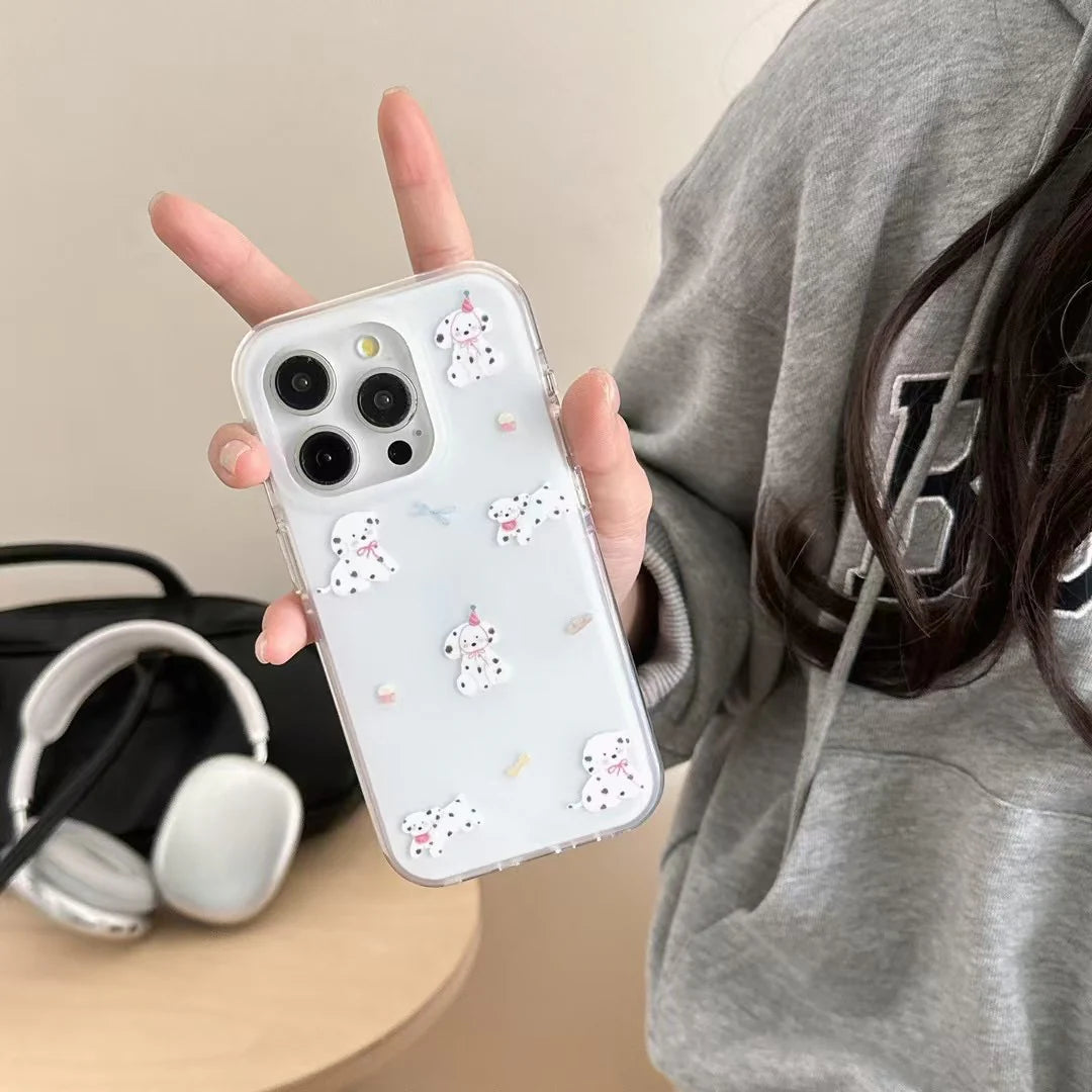 Puppy Pattern Silicon Case For iPhone With Puppy Charm