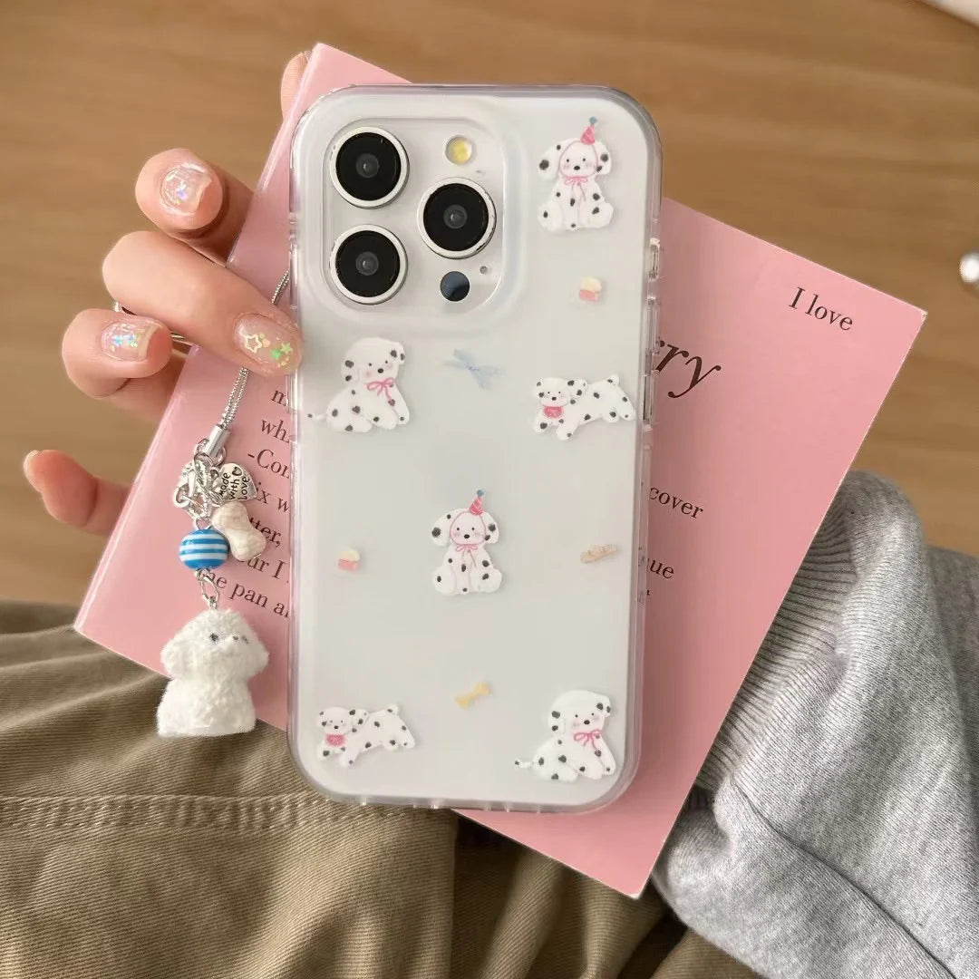 Puppy Pattern Silicon Case For iPhone With Puppy Charm