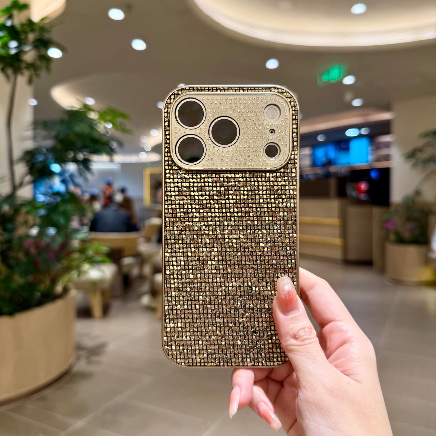 Luxury Gold Rhinestone iPhone Case With Sparkling Crystal Design