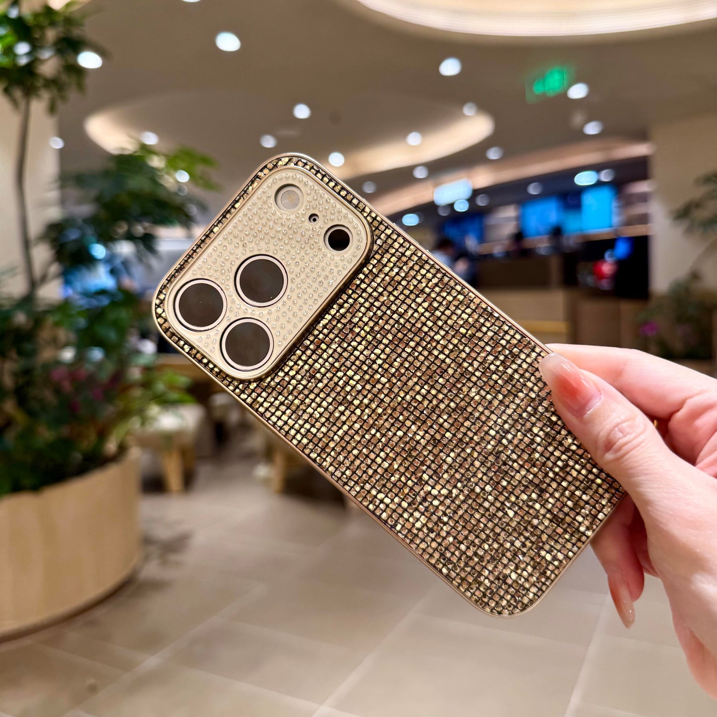 Luxury Gold Rhinestone iPhone Case With Sparkling Crystal Design
