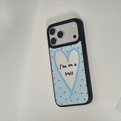 Blue Heart “I’m On A Roll” iPhone Case