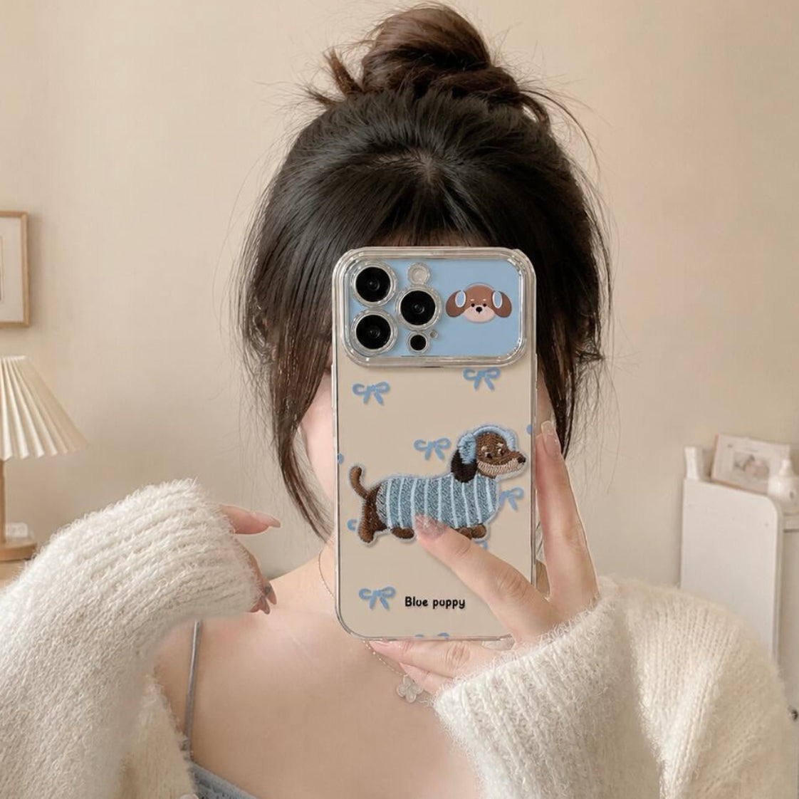 Blue Puppy Bow Phone Case 🐶💙