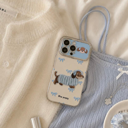 Blue Puppy Bow Phone Case 🐶💙