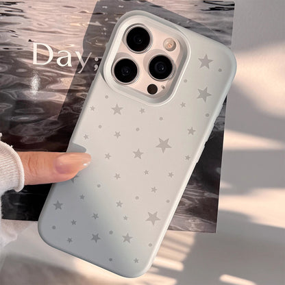 Grey Star Pattern Phone Case ✨