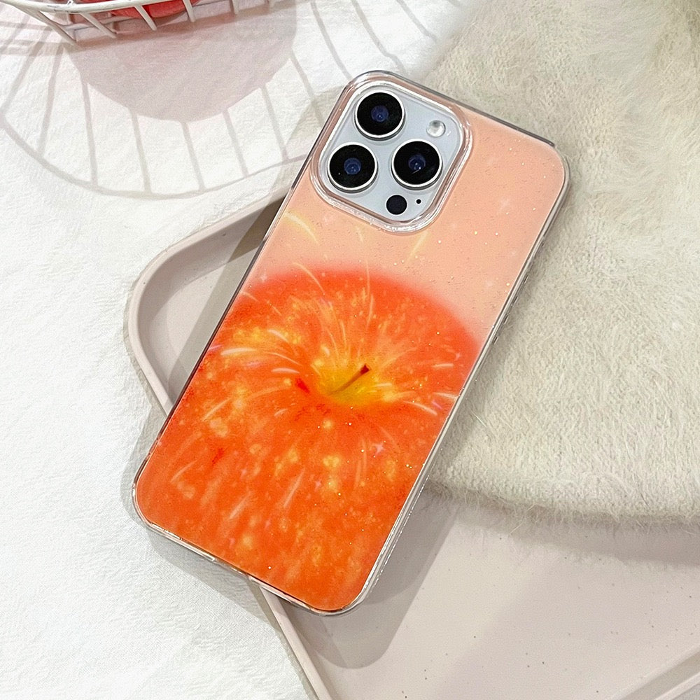 Orange Flower Glossy Clear Phone Case 🍊✨