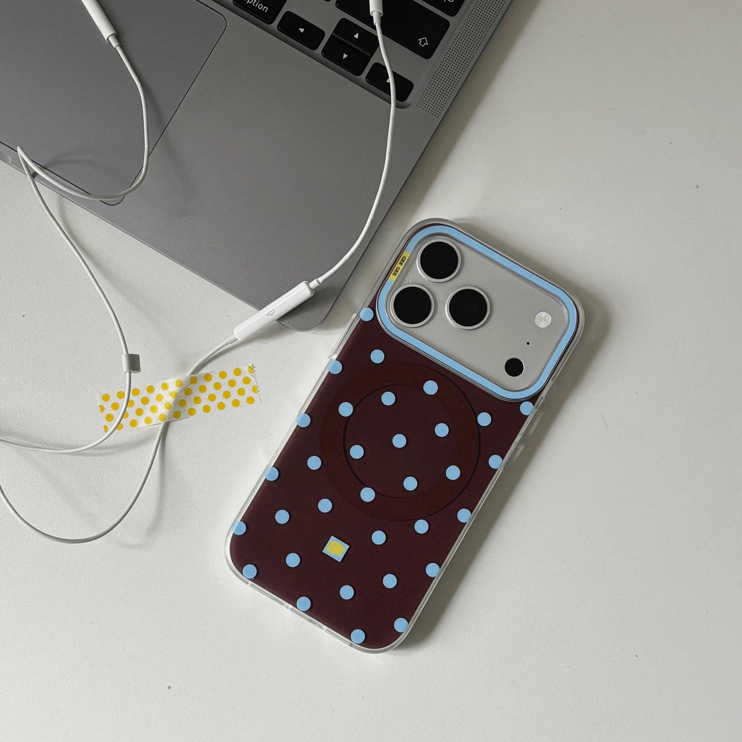 Minimalist Blue Polka Dot Phone Case 🔵
