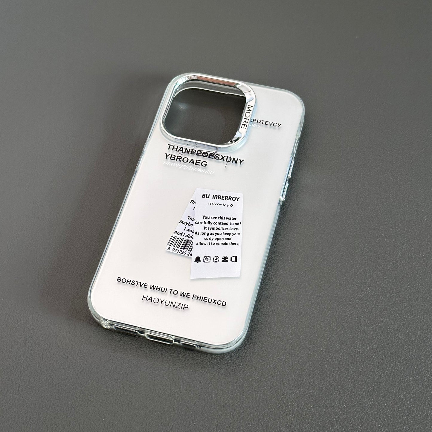 Minimalist Typography Clear Phone Case 🖤