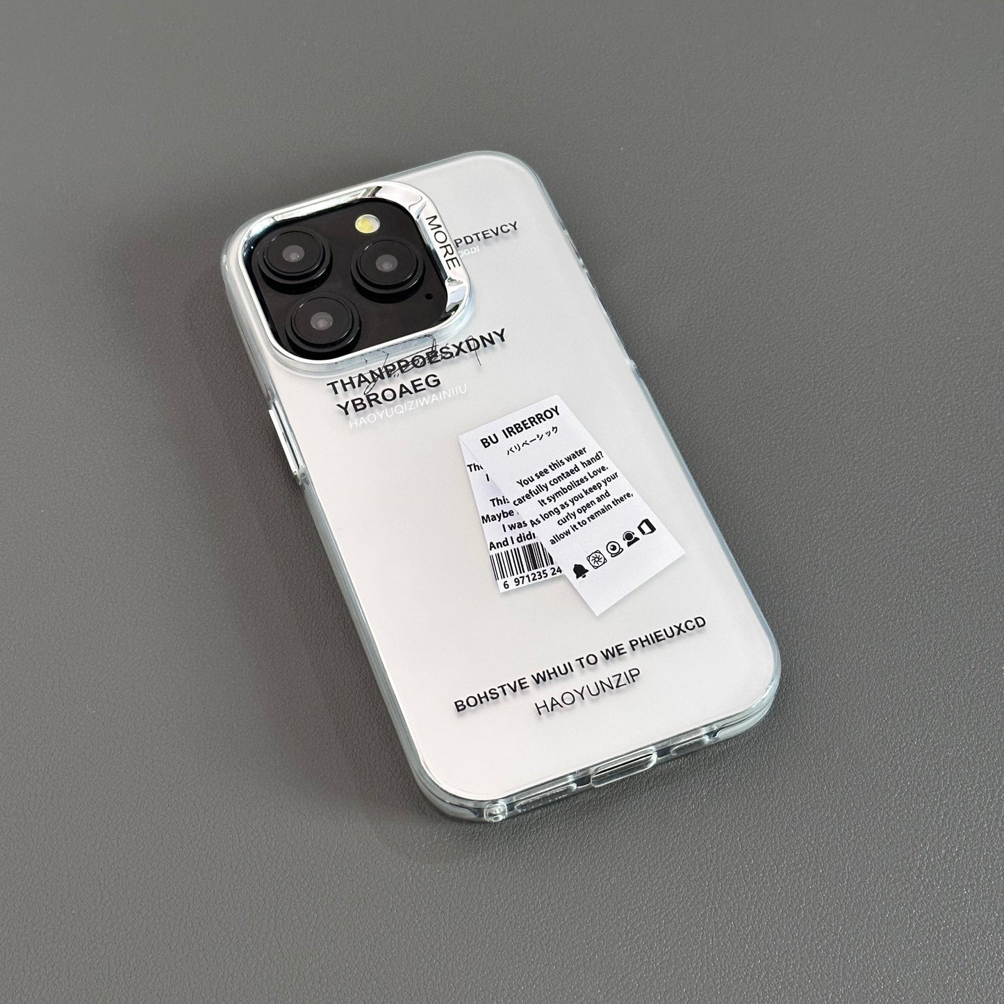 Minimalist Typography Clear Phone Case 🖤