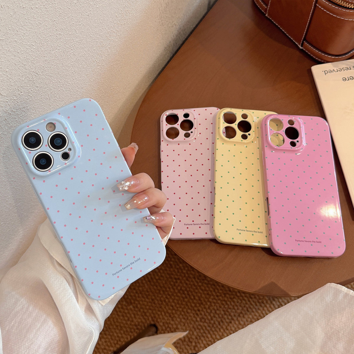 Pastel Polka Dot Minimalist iPhone Case 🎀✨