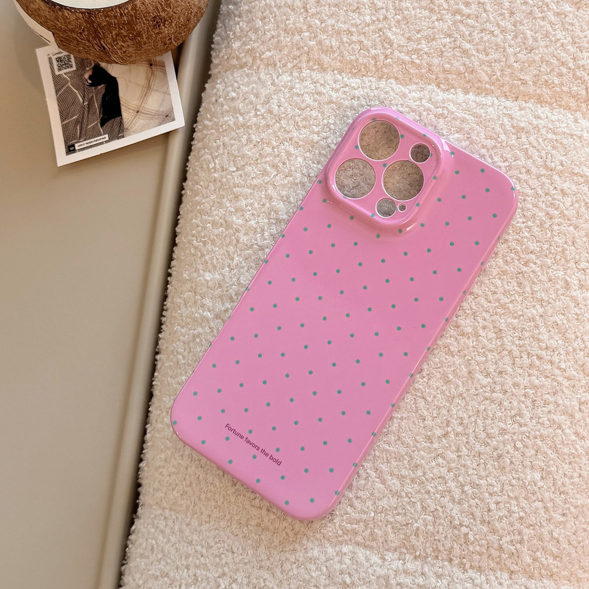 Pastel Polka Dot Minimalist iPhone Case 🎀✨