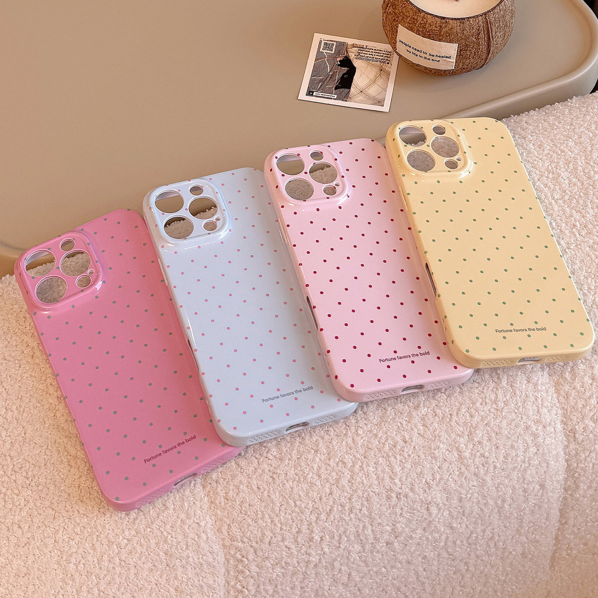 Pastel Polka Dot Minimalist iPhone Case 🎀✨