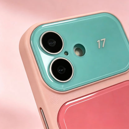 Pink Green Two-Tone Minimalist iPhone Case 🌷✨