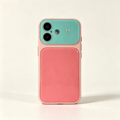 Pink Green Two-Tone Minimalist iPhone Case 🌷✨