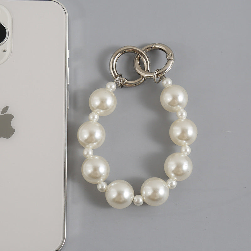 Classic Pearl Charm Strap – Elegant Glossy Beads for iPhone Case, Fashion Accessory | FAMAKA