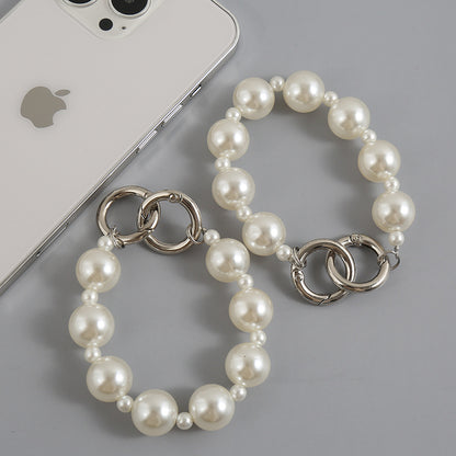 Classic Pearl Charm Strap – Elegant Glossy Beads for iPhone Case, Fashion Accessory | FAMAKA