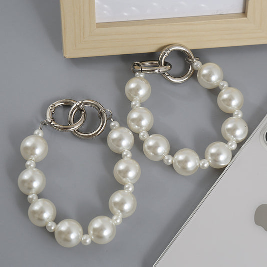 Classic Pearl Charm Strap – Elegant Glossy Beads for iPhone Case, Fashion Accessory | FAMAKA