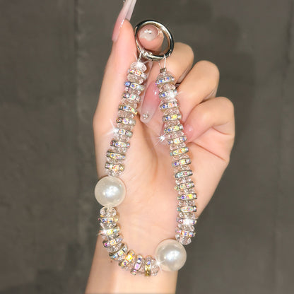 Crystal Glow Pearl Charm Strap – Shimmering Rhinestone Beads & Pearls | FAMAKA