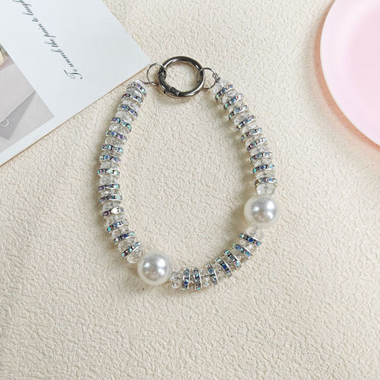 Crystal Glow Pearl Charm Strap – Shimmering Rhinestone Beads & Pearls | FAMAKA