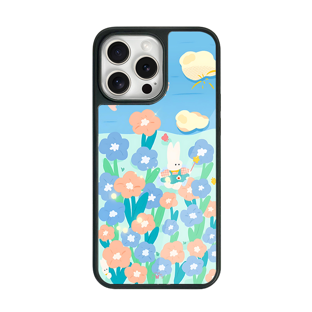 Bunny in Flower Field iPhone Case – Cute Rabbit Cartoon with Floral Design, Protective Cover | Famaka