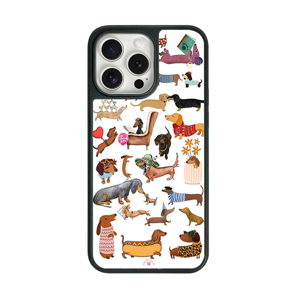 Dachshund Dogs iPhone Case – Fun Cartoon Sausage Dog Illustration, Protective Cover | Famaka