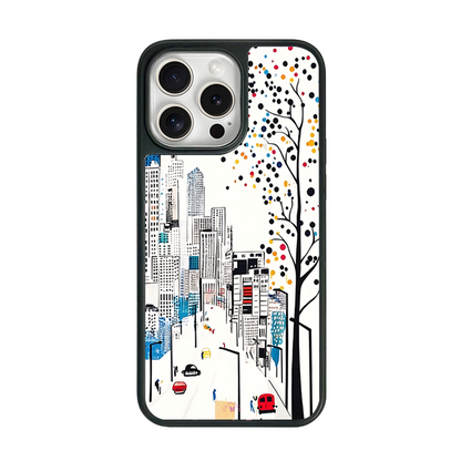 City Skyline Street View iPhone Case – Modern Urban Art Design, Protective Cover | Famaka