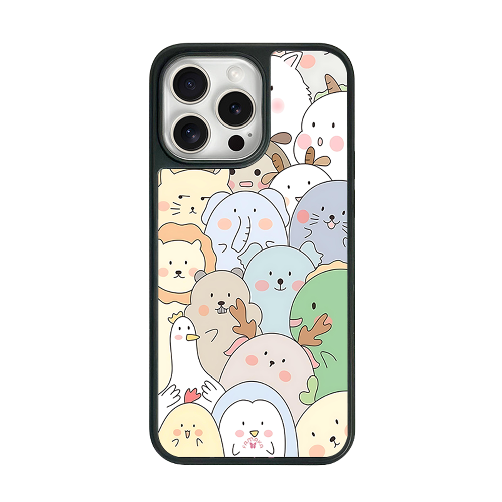 Kawaii Animals iPhone Case – Adorable Cartoon Pets Illustration, Protective Cover | Famaka
