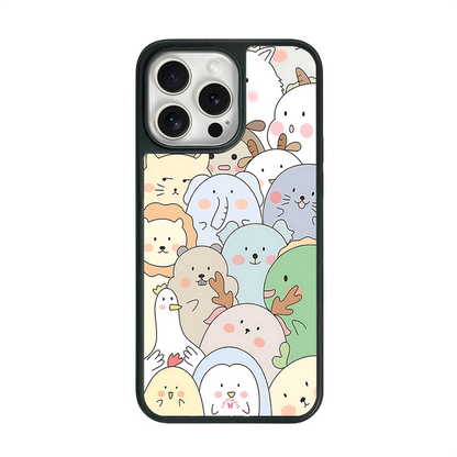 Kawaii Animals iPhone Case – Adorable Cartoon Pets Illustration, Protective Cover | Famaka