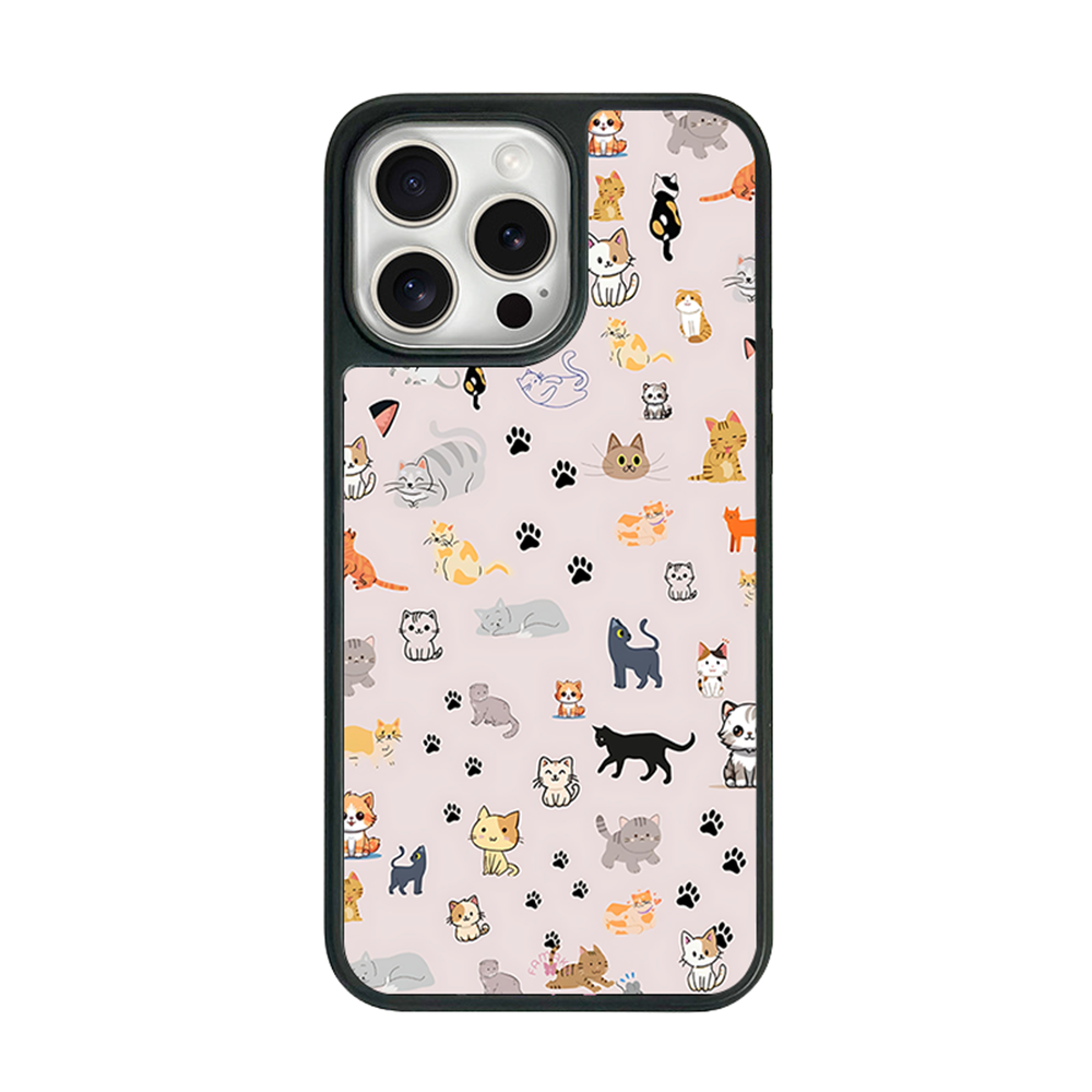 Cat Paws iPhone Case – Cute Kitten & Paw Print Illustration, Protective Cover | Famaka