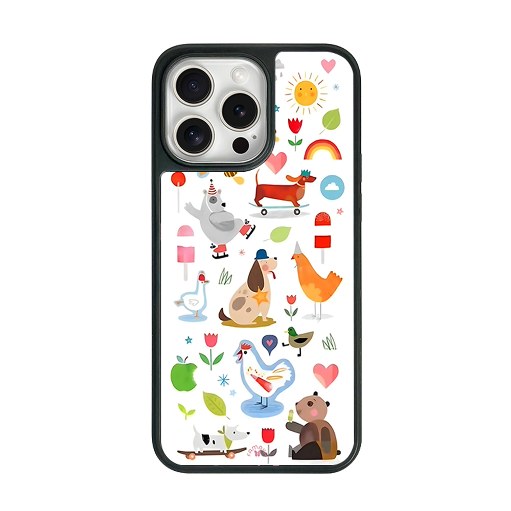 Farm Friends iPhone Case – Whimsical Cartoon Animal Illustration, Colorful Protective Cover | Famaka