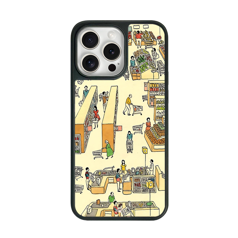 Supermarket Life iPhone Case – Everyday Market Scene Illustration, Protective Cover | Famaka