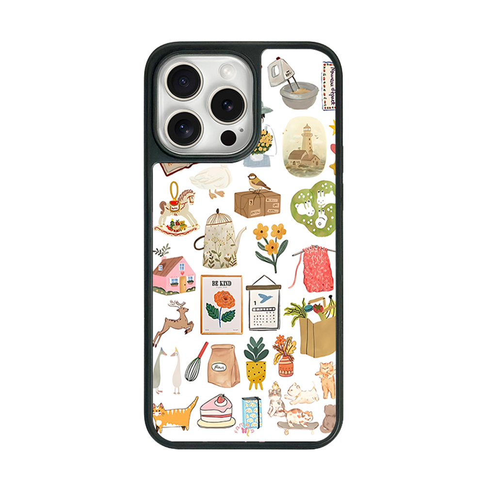 Cozy Home Vibes iPhone Case – Whimsical Everyday Objects Illustration, Protective Cover | Famaka