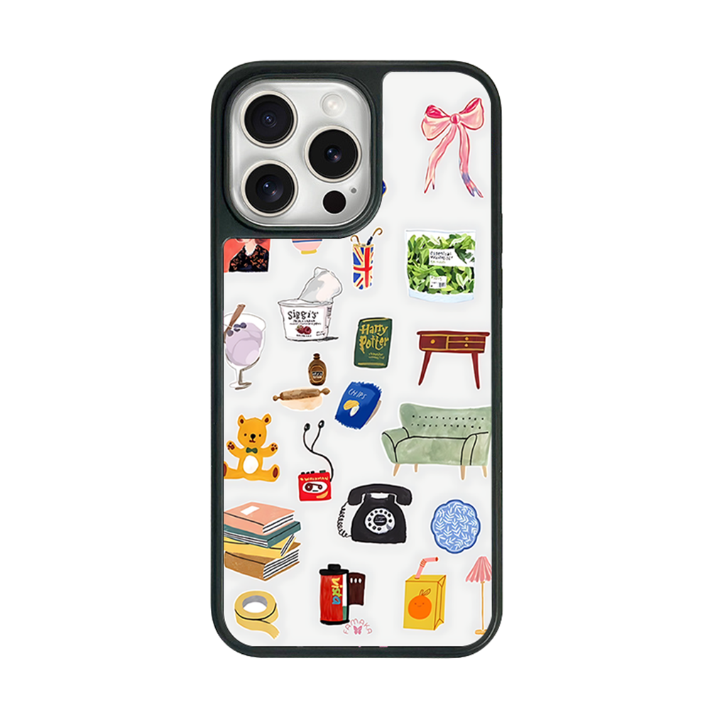 Everyday Objects iPhone Case – Cute Daily Life Illustration, Protective Cover | Famaka