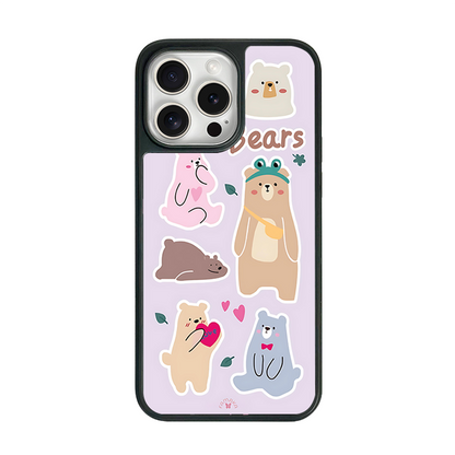 Bears in Love iPhone Case – Cute Cartoon Bear Family with Playful Illustration, Protective Cover | Famaka