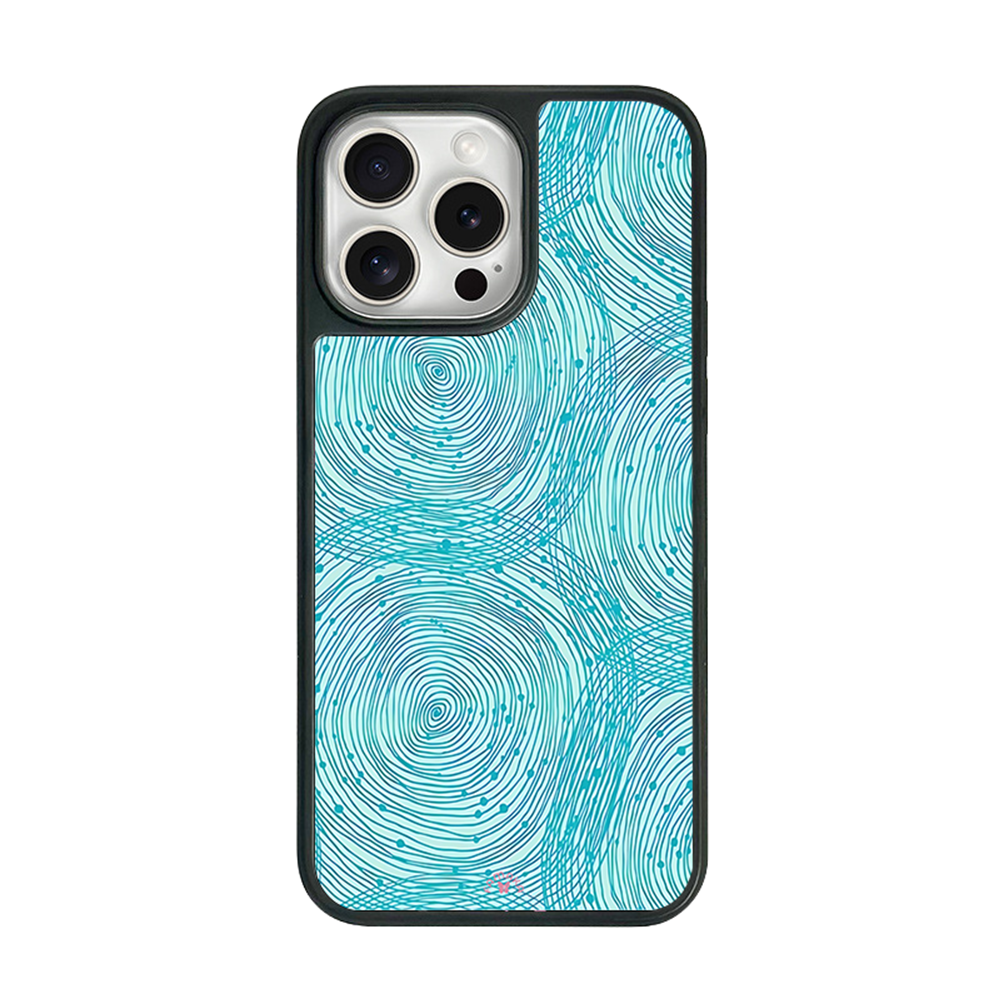 Abstract Blue Pattern iPhone Case – Modern Line Art & Wave Design, Protective Cover | FAMAKA