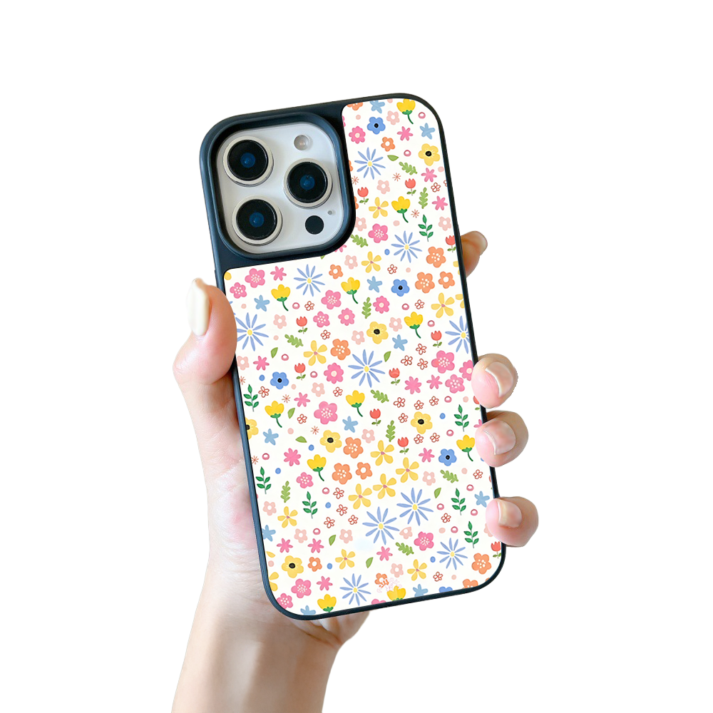 Mini Flower Pattern iPhone Case – Colorful Botanical Illustration Design, Protective Cover | FAMAKA