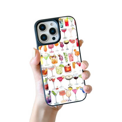 Colorful Cocktails iPhone Case – Artistic Drink Illustration Design, Protective Cover | Famaka