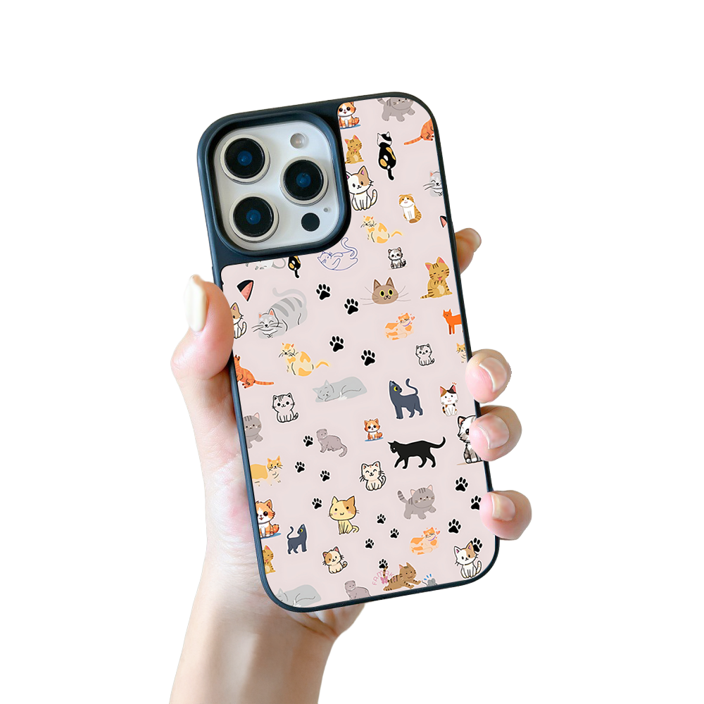 Cat Paws iPhone Case – Cute Kitten & Paw Print Illustration, Protective Cover | Famaka