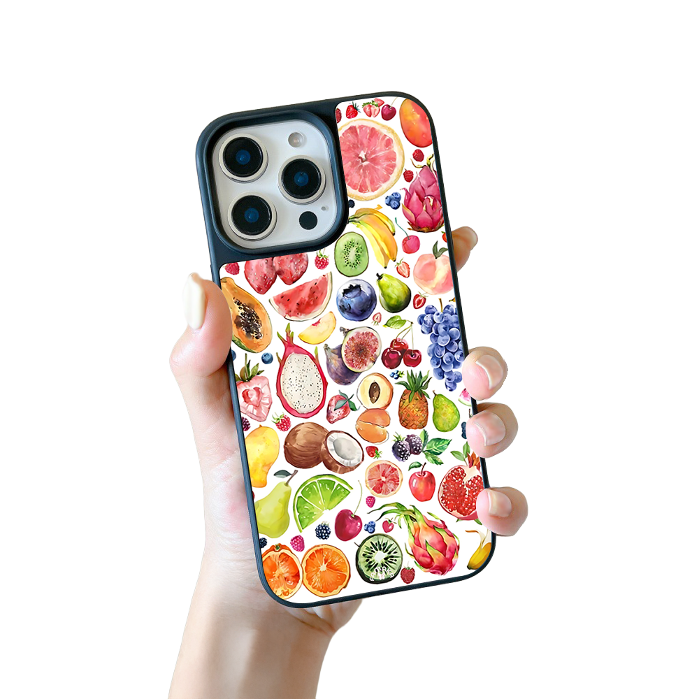 Fruit Fiesta iPhone Case – Colorful Watercolor Fruit Pattern, Protective Cover | Famaka