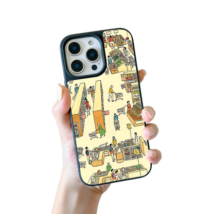 Supermarket Life iPhone Case – Everyday Market Scene Illustration, Protective Cover | Famaka