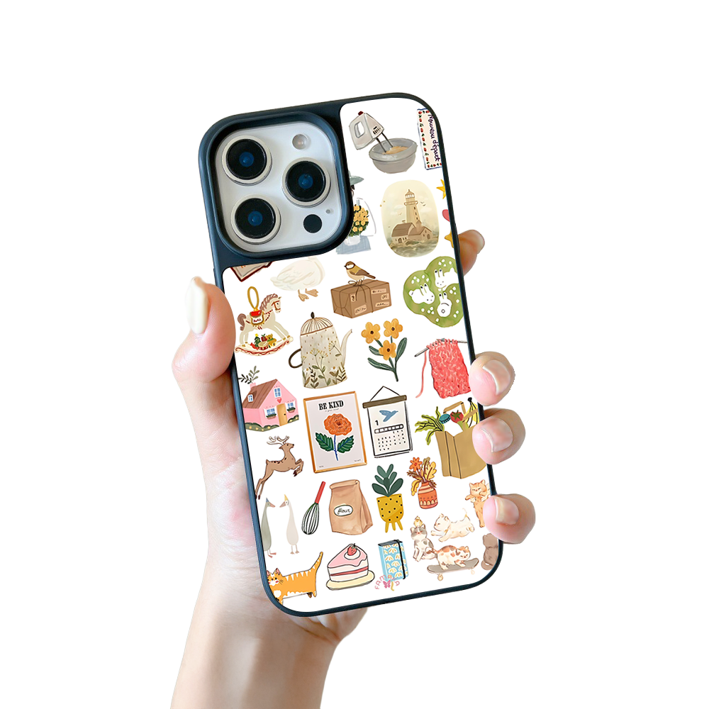 Cozy Home Vibes iPhone Case – Whimsical Everyday Objects Illustration, Protective Cover | Famaka