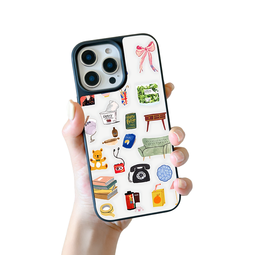 Everyday Objects iPhone Case – Cute Daily Life Illustration, Protective Cover | Famaka