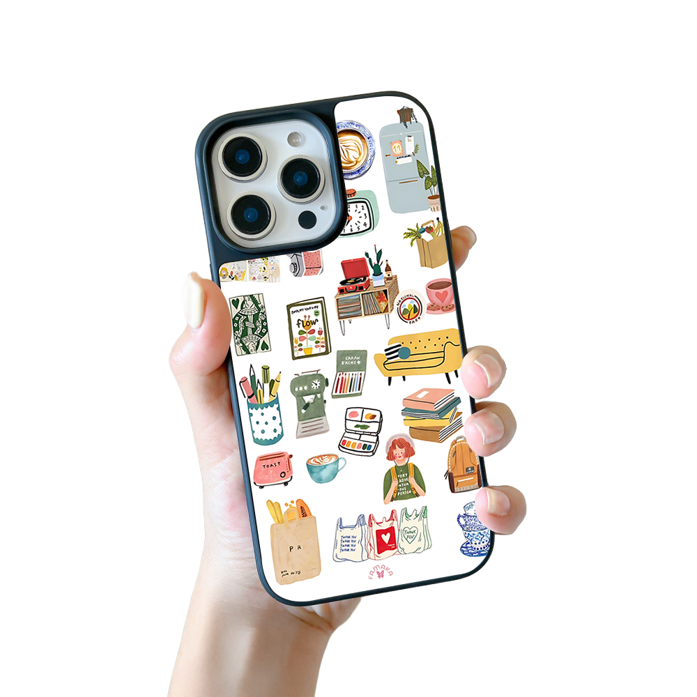 Creative Lifestyle iPhone Case – Artsy Home & Hobby Illustration, Protective Cover | Famaka