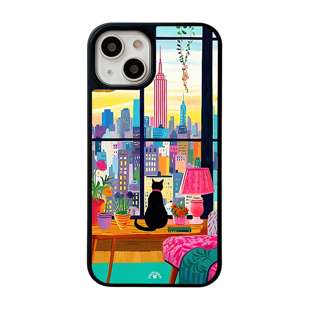 City View Cat iPhone Case – Cozy Urban Lifestyle Design, Protective Cover | Famaka