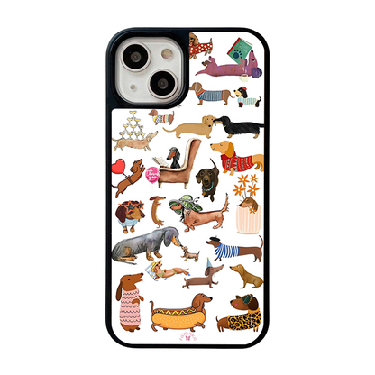 Dachshund Dogs iPhone Case – Fun Cartoon Sausage Dog Illustration, Protective Cover | Famaka