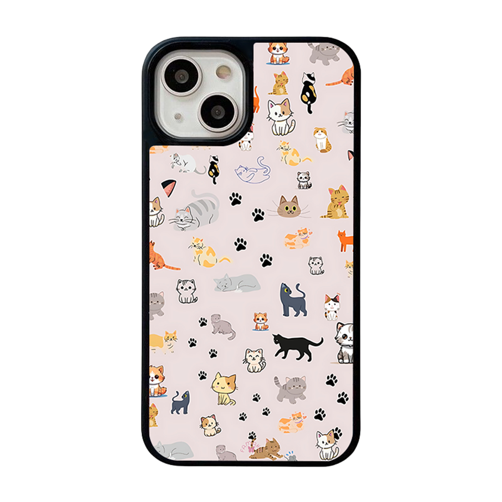 Cat Paws iPhone Case – Cute Kitten & Paw Print Illustration, Protective Cover | Famaka